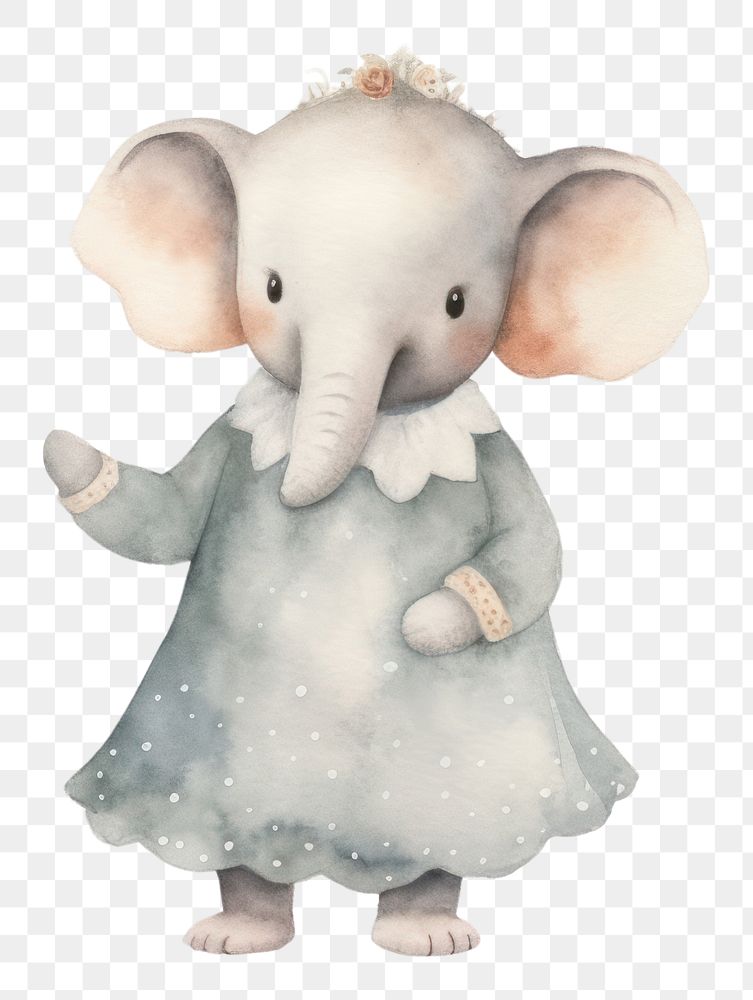 PNG 2 Elephants cute character rat white background togetherness. 