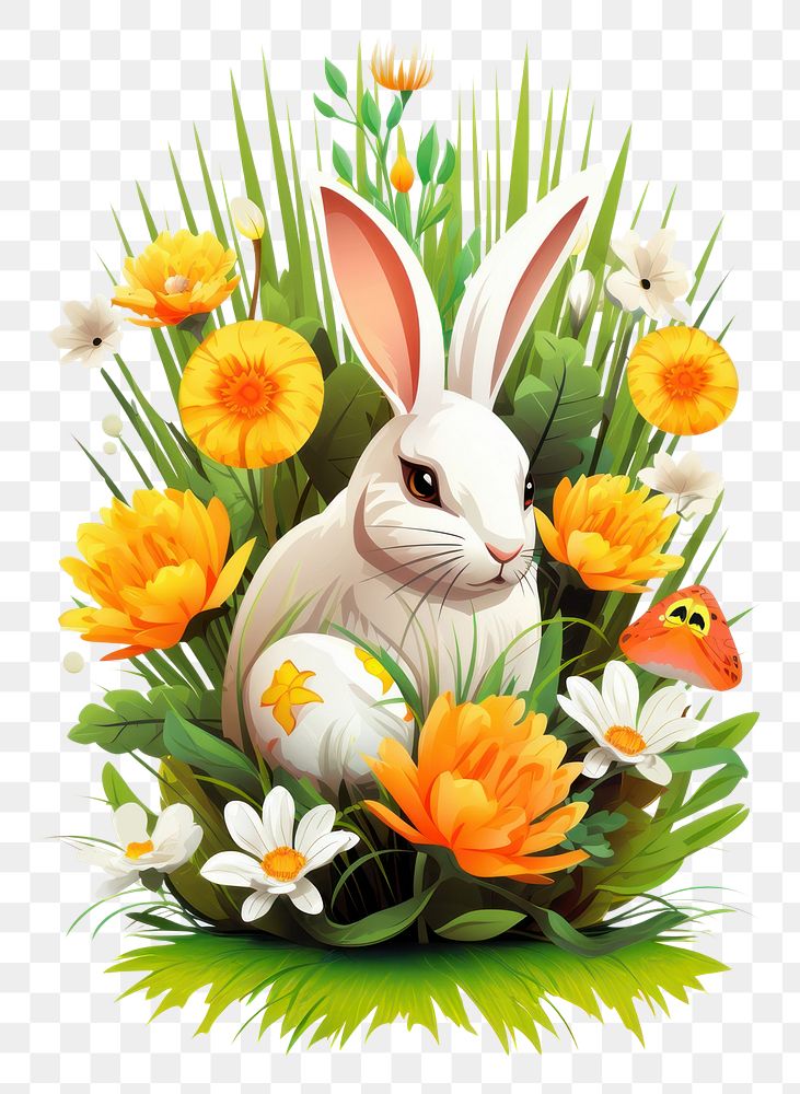 PNG Easter flower animal mammal. AI generated Image by rawpixel.