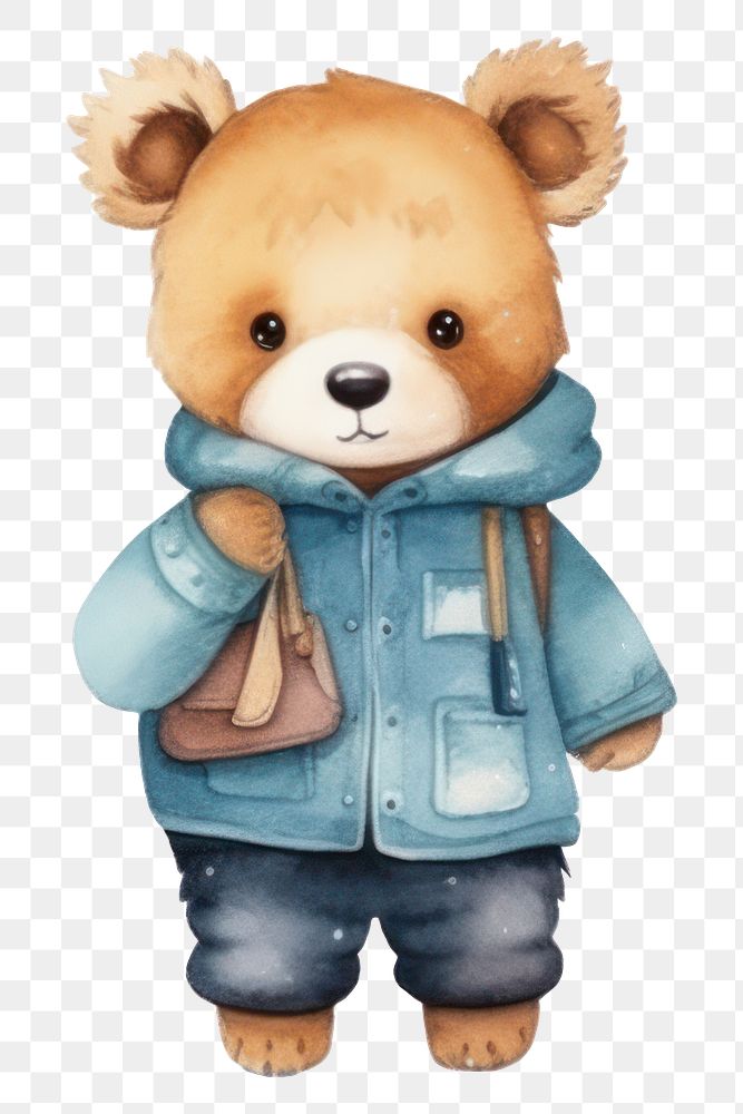 PNG Bear fashion toy white background representation. 