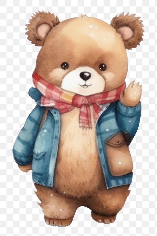 PNG Bear fashion toy white background representation. AI generated Image by rawpixel.