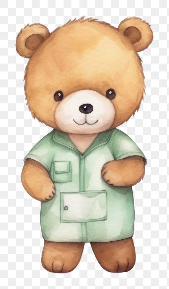PNG Cute bear nurse toy white background representation. AI generated Image by rawpixel.