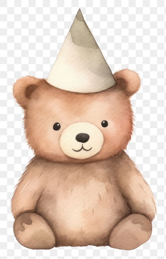 PNG Bear toy hat white background. AI generated Image by rawpixel.