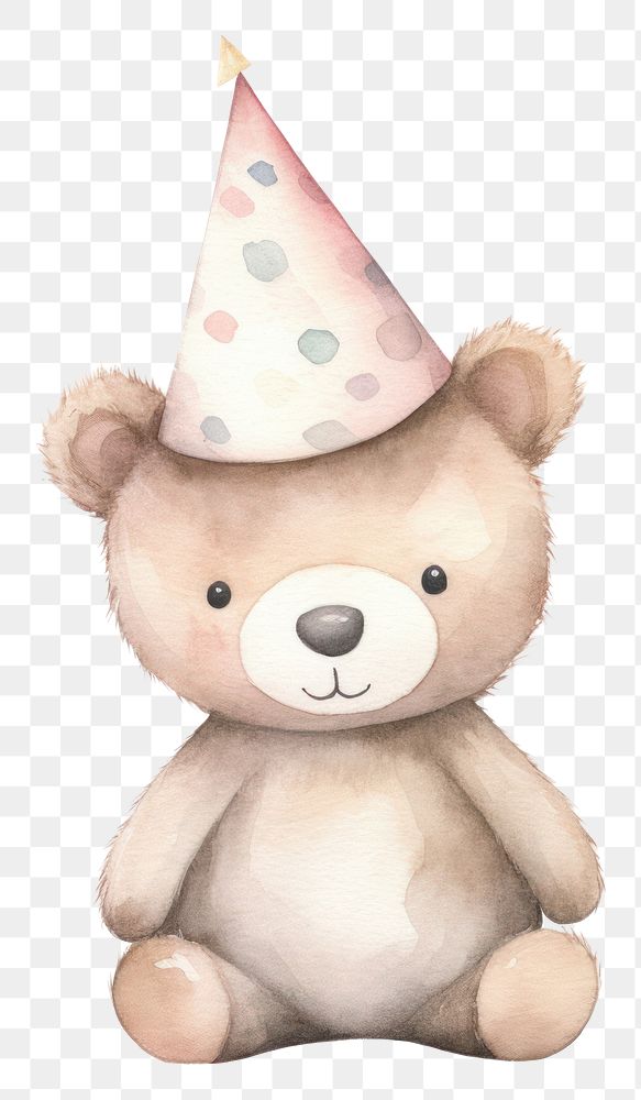 PNG Teddy bear party cute hat. AI generated Image by rawpixel.