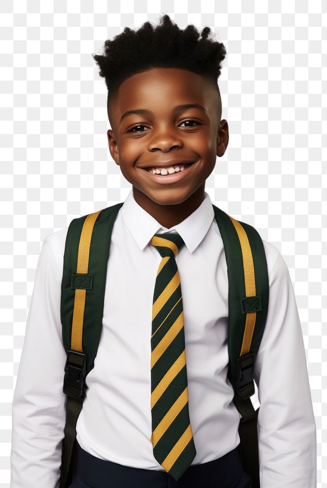 PNG Black boy smile portrait necktie. AI generated Image by rawpixel.