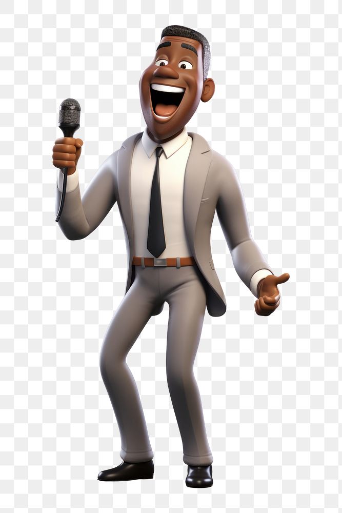 PNG Business black man singing cartoon adult  