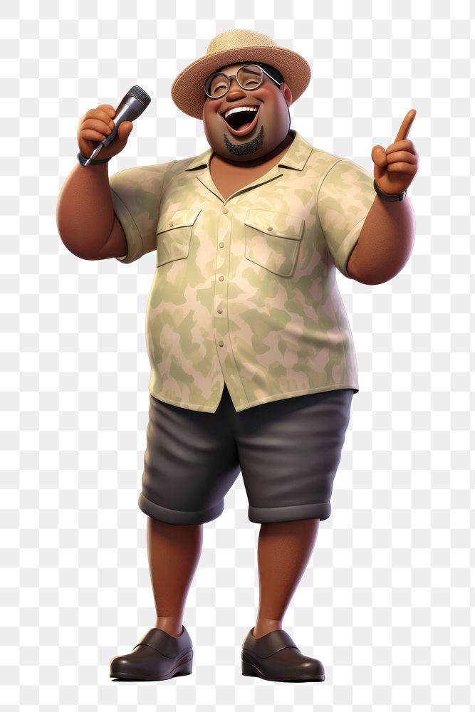 PNG Black man singing cartoon adult  