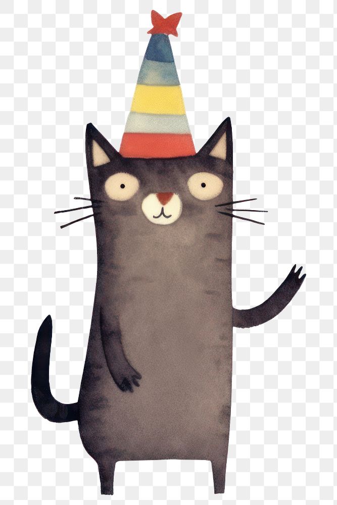 PNG Party individual cat characters wearing party hat animal mammal pet. AI generated Image by rawpixel.