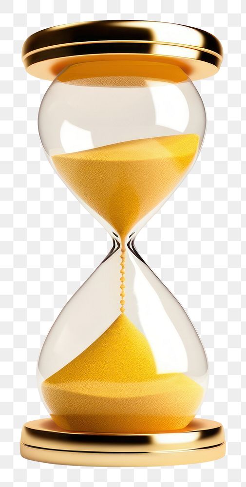 PNG Hourglass yellow white background deadline. AI generated Image by rawpixel.