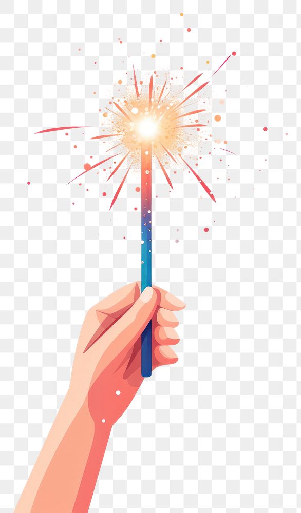 PNG Hand holding a sparkler fireworks sparks white background. AI generated Image by rawpixel.