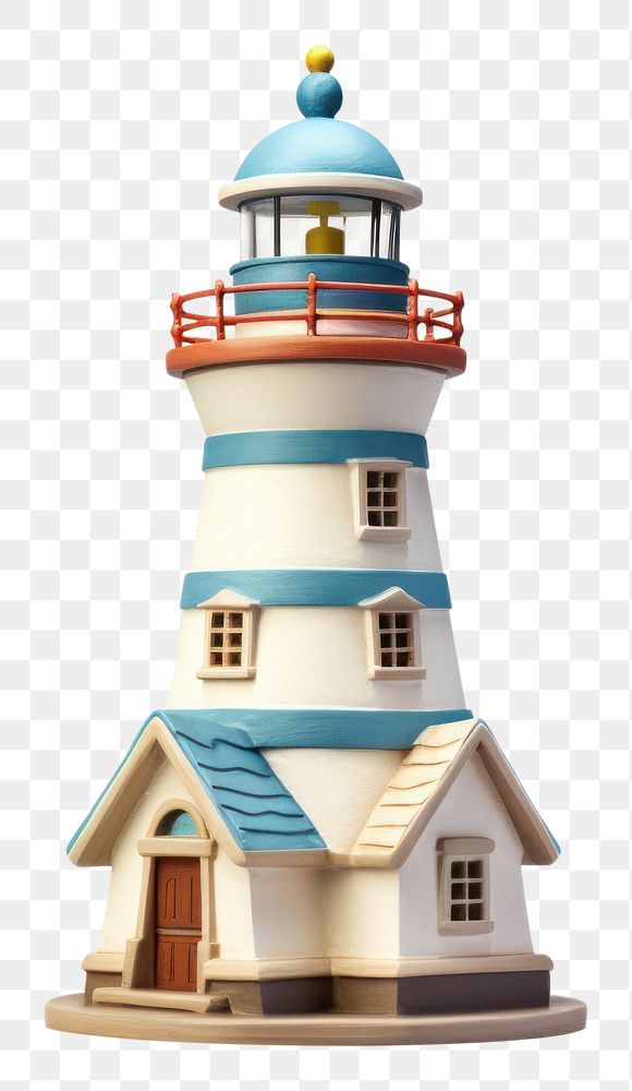 PNG Old lighthouse toy architecture building tower. 