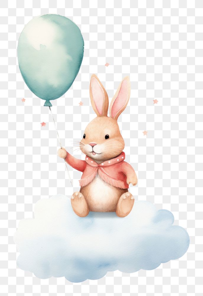 PNG Balloon mammal animal rabbit. AI generated Image by rawpixel.