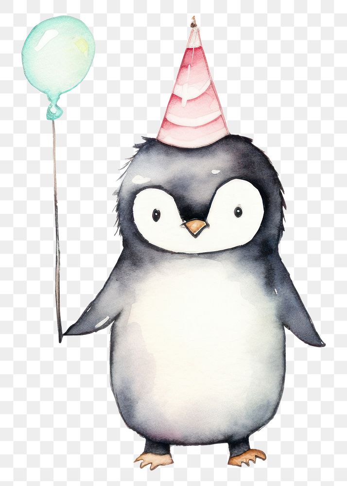 PNG Penguin birthday party bird. AI generated Image by rawpixel.