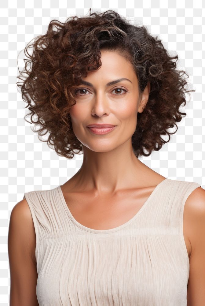 PNG Portrait hairstyle adult smile. 