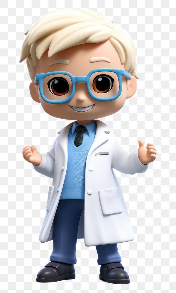 PNG Blond asian doctor cute intelligence. 