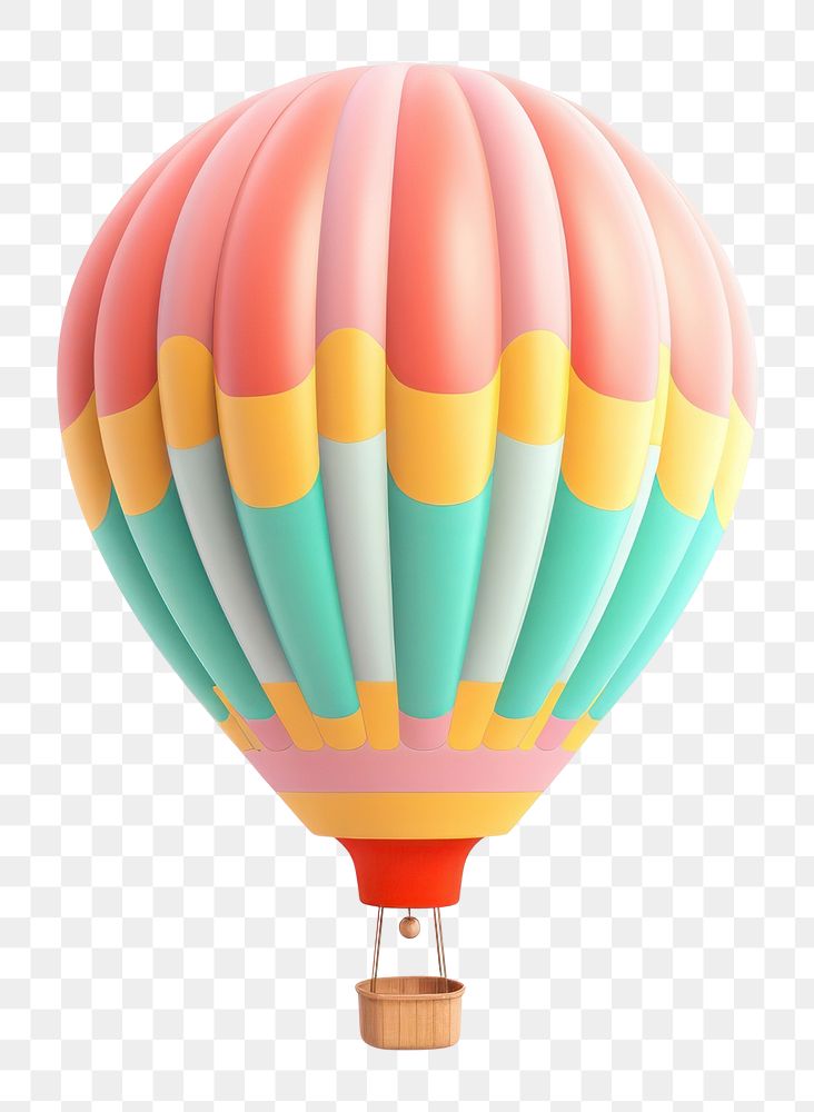 PNG Floating hot air balloon aircraft white background transportation. AI generated Image by rawpixel.