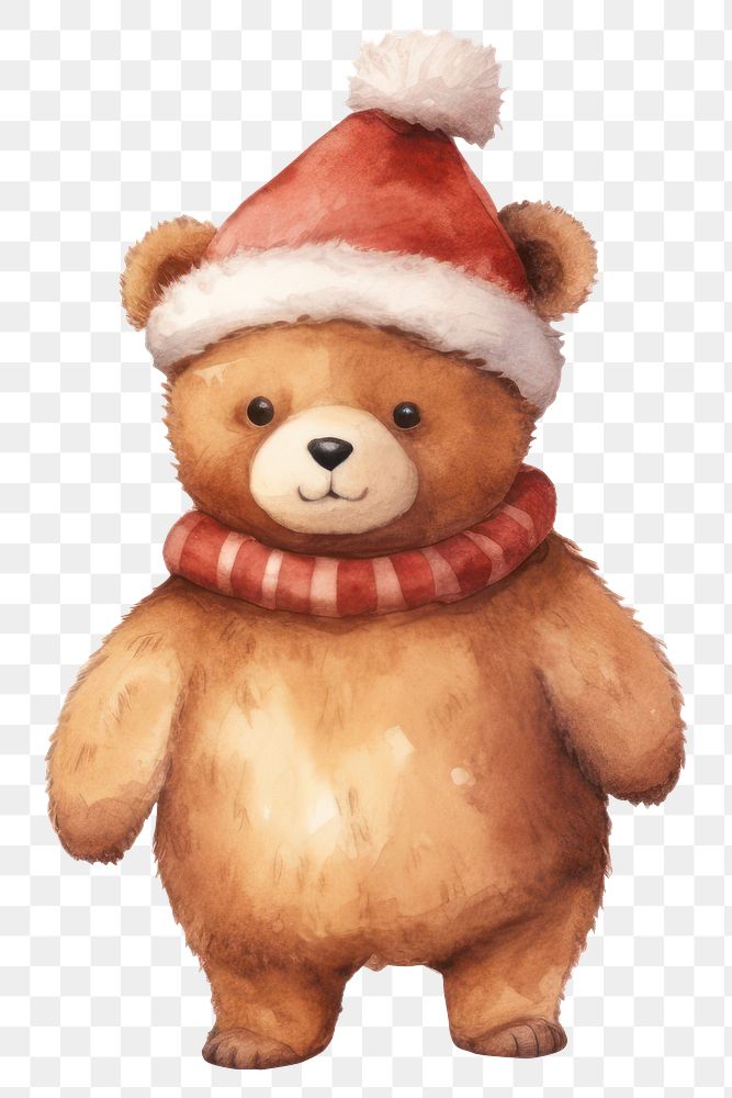 PNG A bear christmas toy white background. AI generated Image by rawpixel.