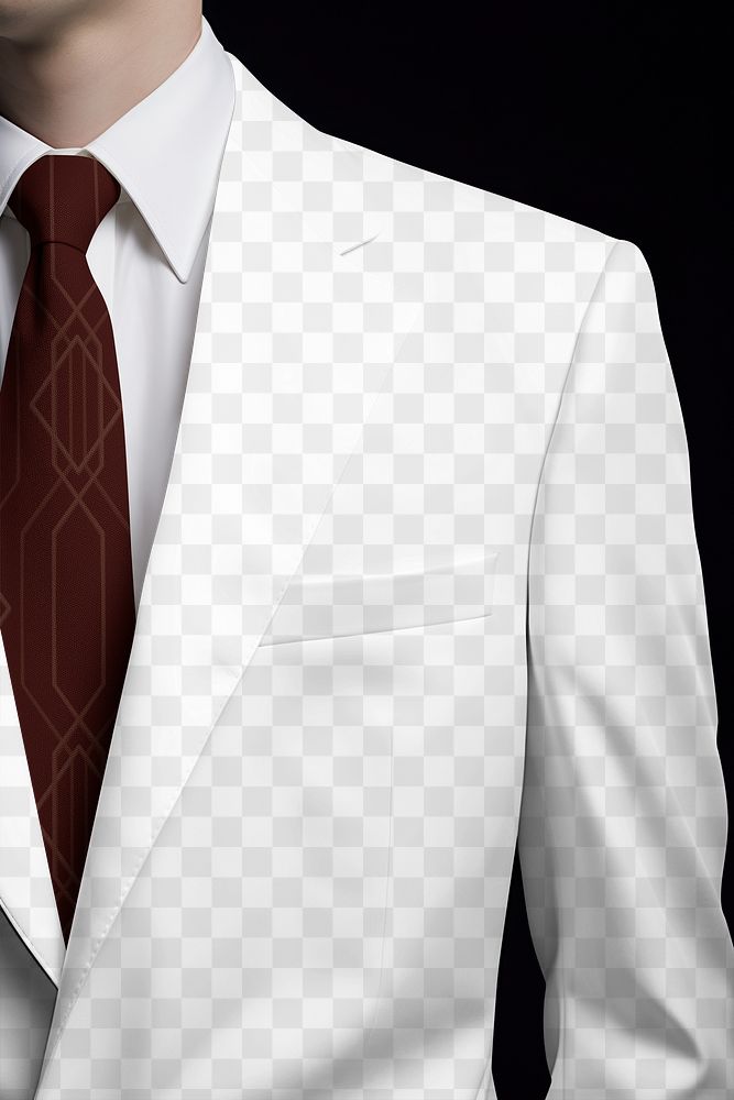 Men's suit and tie png mockup, transparent apparel