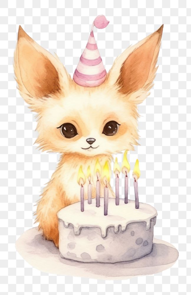 PNG Fennec Fox animal cake birthday. AI generated Image by rawpixel.