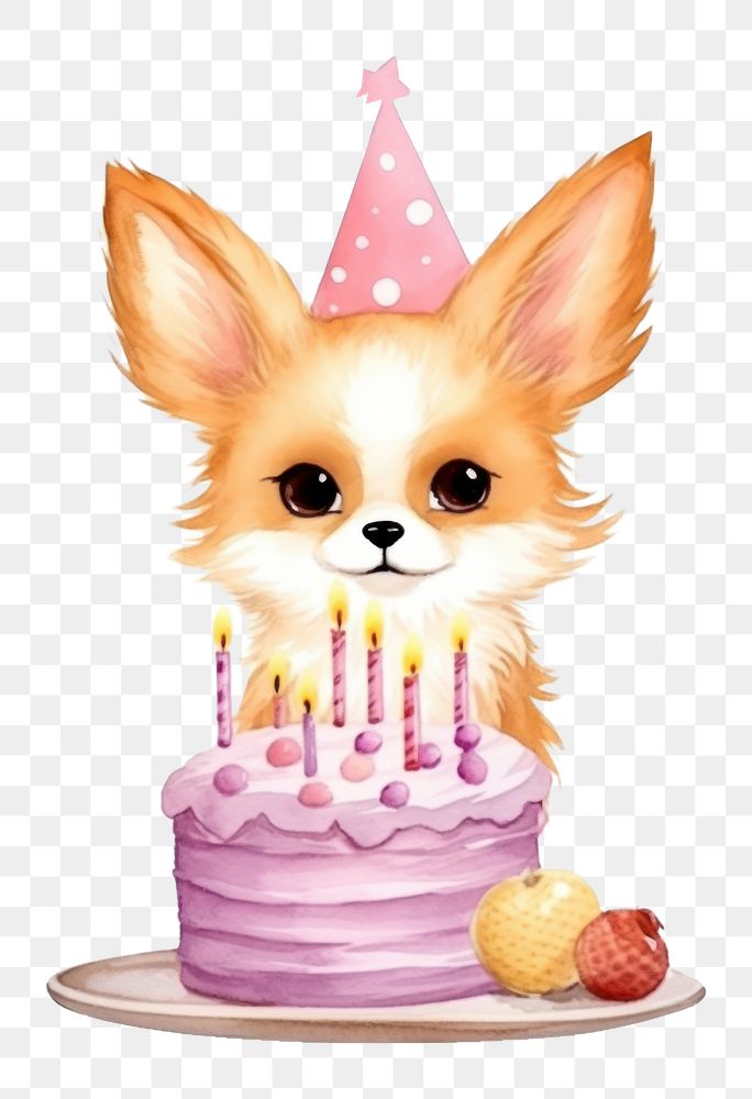PNG Fennec Fox cake birthday dessert. AI generated Image by rawpixel.