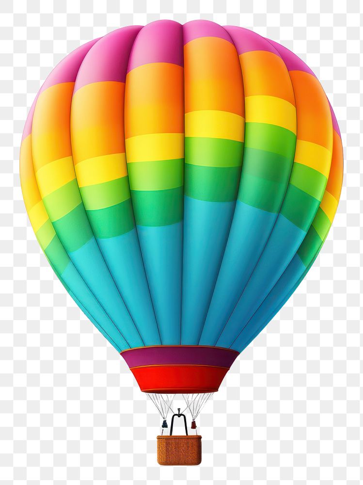 PNG Hot air balloon aircraft vehicle white background. AI generated Image by rawpixel.