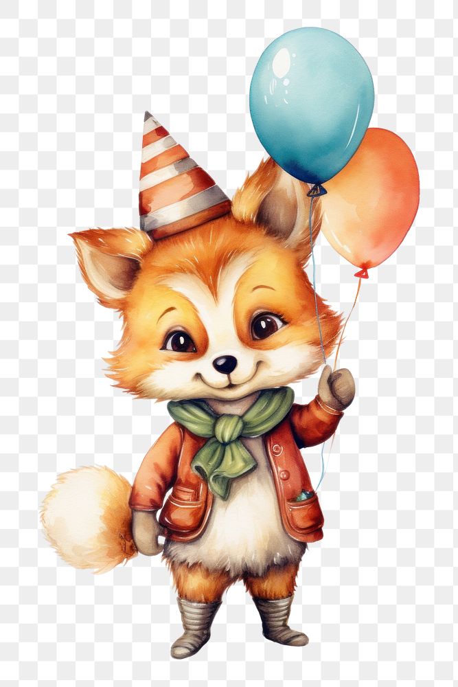 PNG Fox balloon cute baby. 