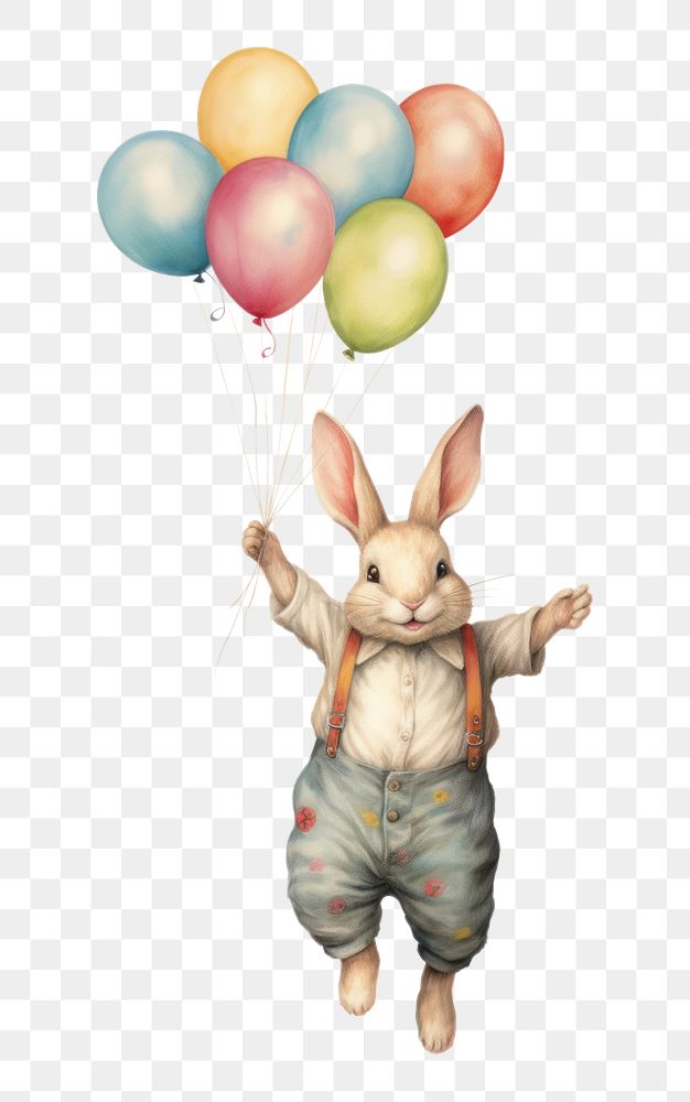 PNG Rabbit party balloon white background representation