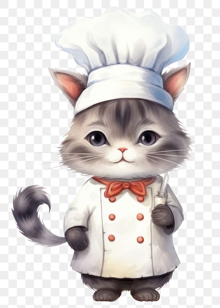 PNG Cat chef cartoon mammal animal. 