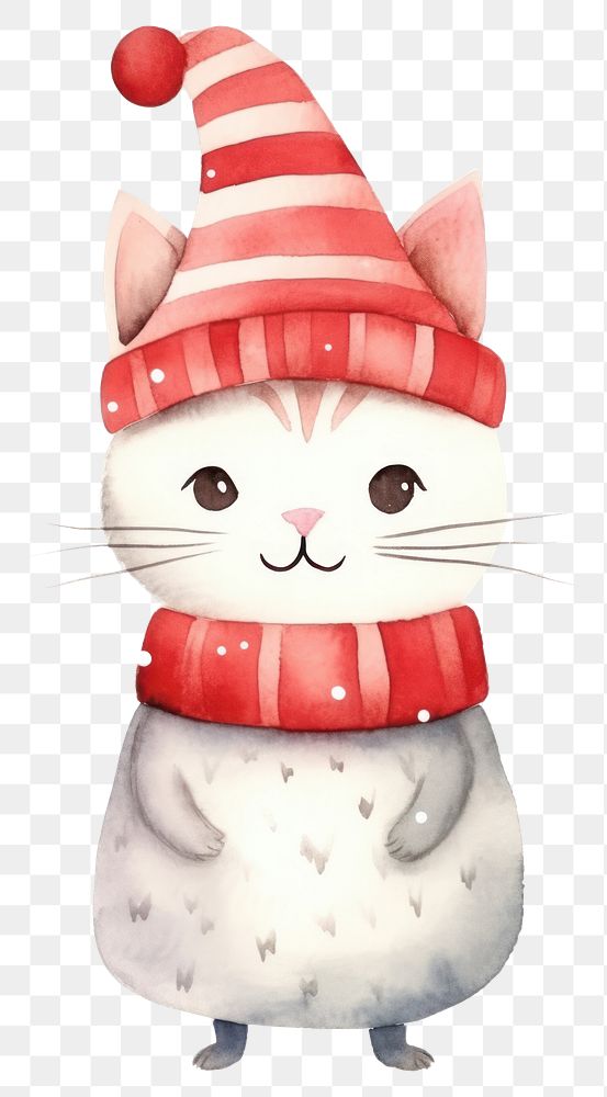 PNG Cat costum christmas snowman cartoon animal. 