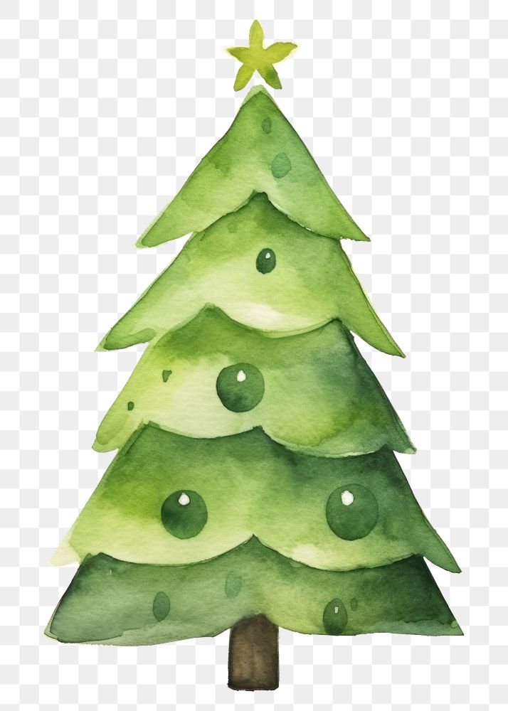 PNG Christmas tree cartoon plant white background. AI generated Image by rawpixel.