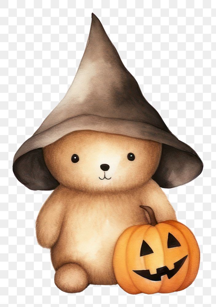 PNG A cute bear halloween cartoon white background anthropomorphic. AI generated Image by rawpixel.