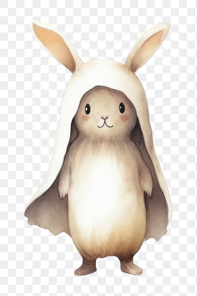 PNG Cute rabbit wearing ghost custume animal cartoon mammal. AI generated Image by rawpixel.