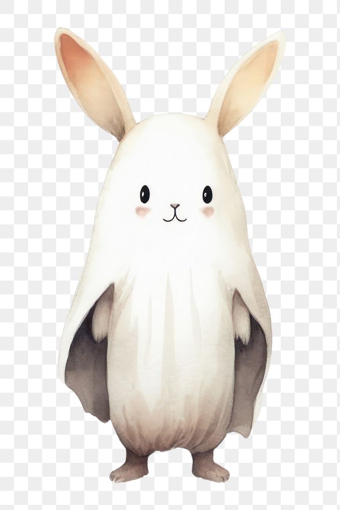 PNG Cute rabbit wearing ghost custume animal cartoon mammal. 