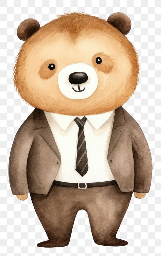 PNG Cute sloth wearing suit cartoon mammal animal. 