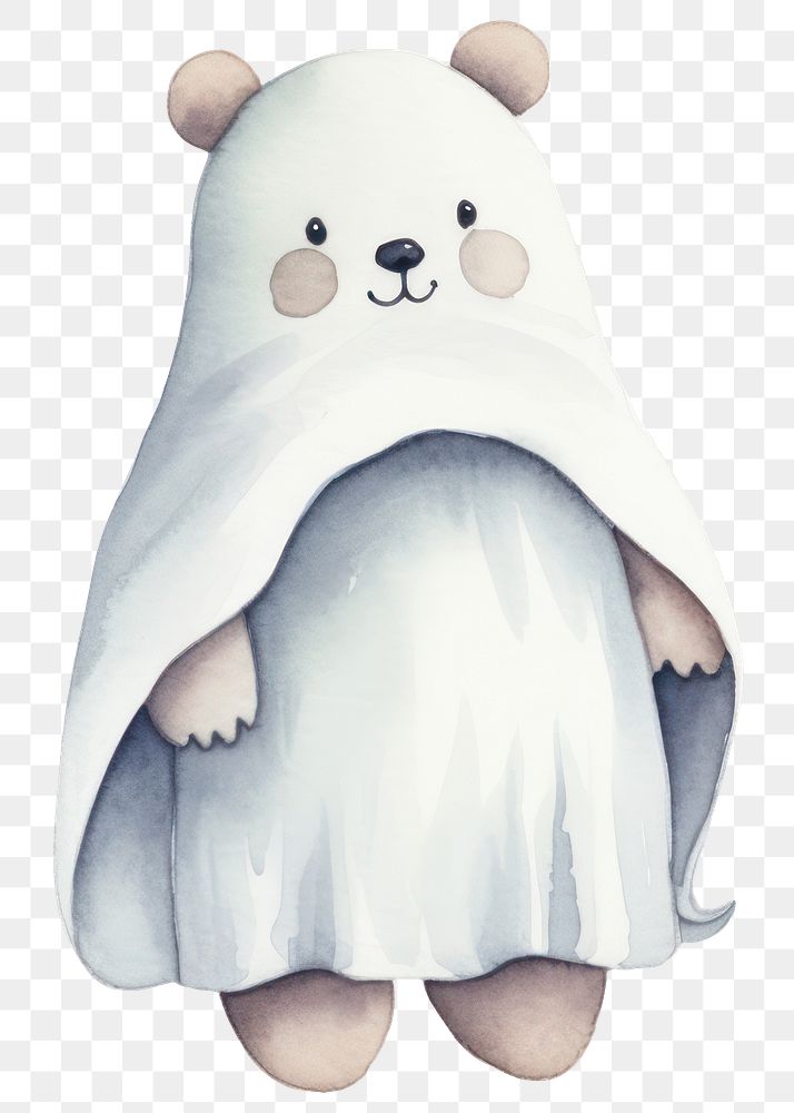 PNG Bear wearing ghost custume cartoon mammal animal. 