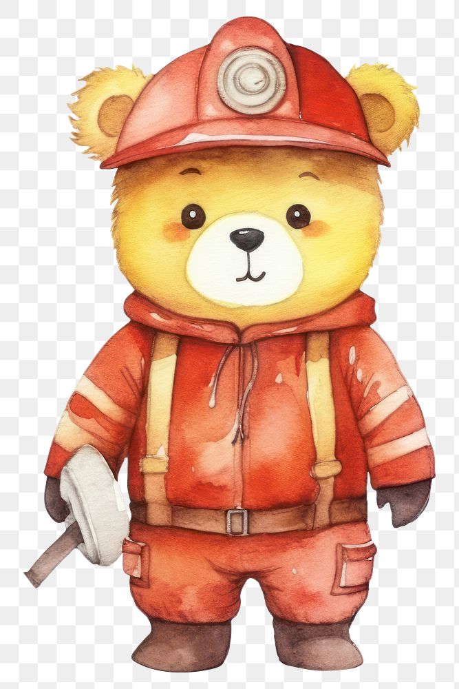 PNG Bear firefighter cartoon cute. AI generated Image by rawpixel.