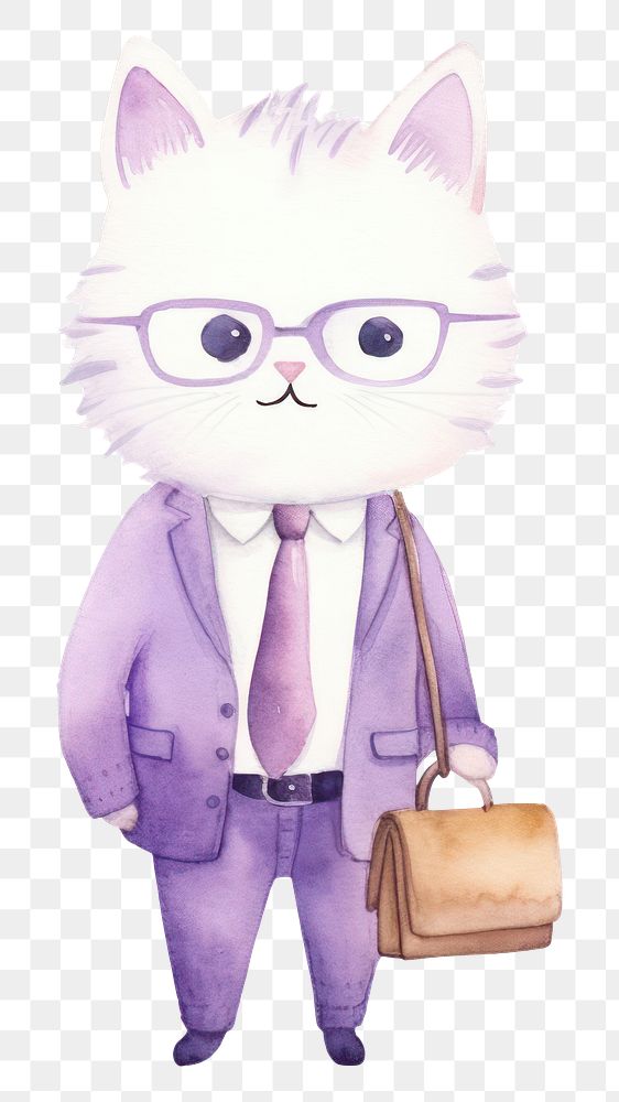 PNG Business cat cartoon mammal animal. AI generated Image by rawpixel.