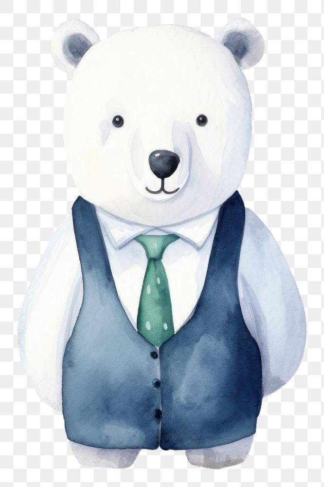 PNG Business polar bear cartoon mammal animal. AI generated Image by rawpixel.