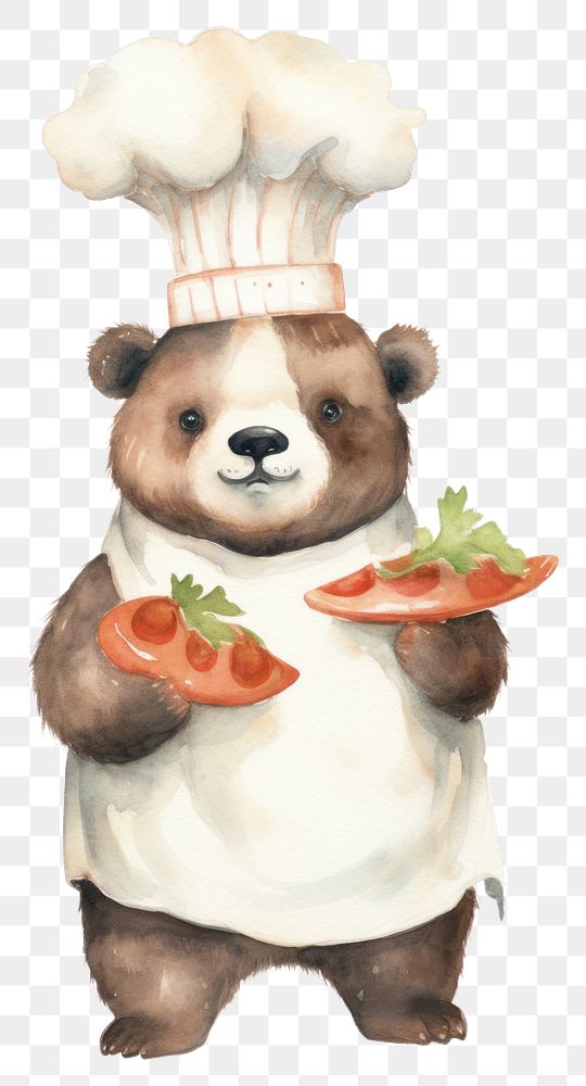 PNG Giant panda cooking cartoon bear white background. AI generated Image by rawpixel.