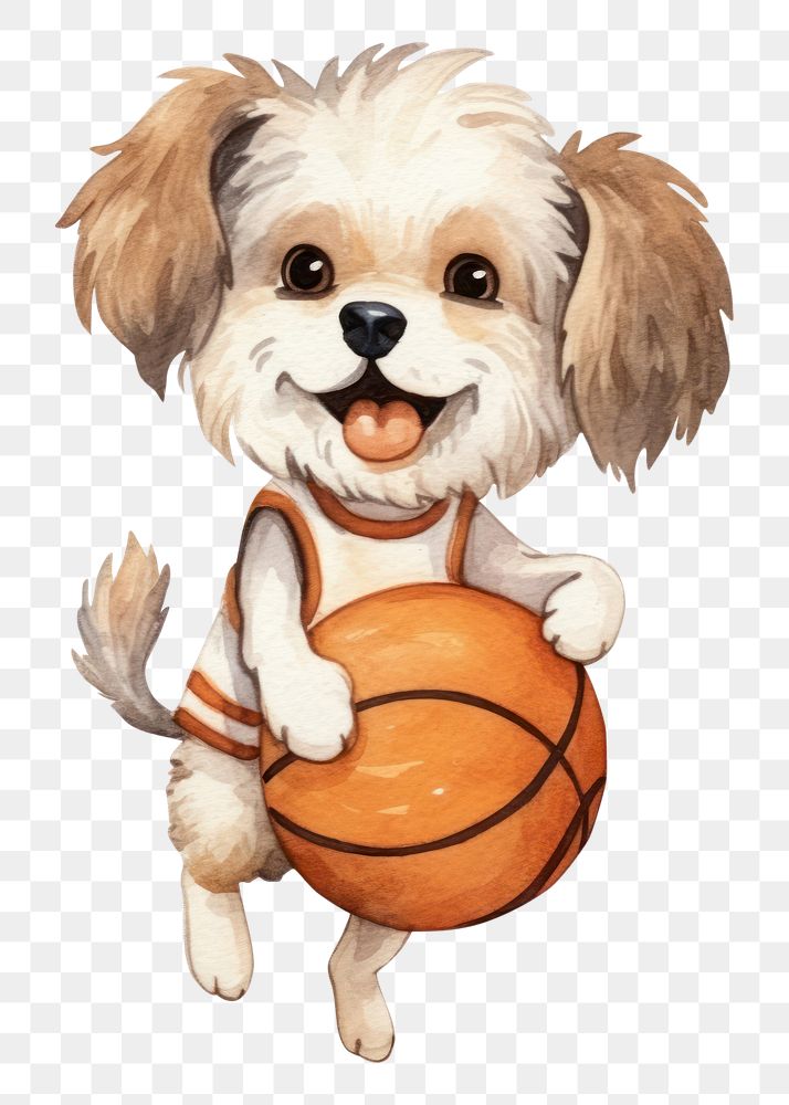 PNG Dog playing basketball animal cartoon mammal. 