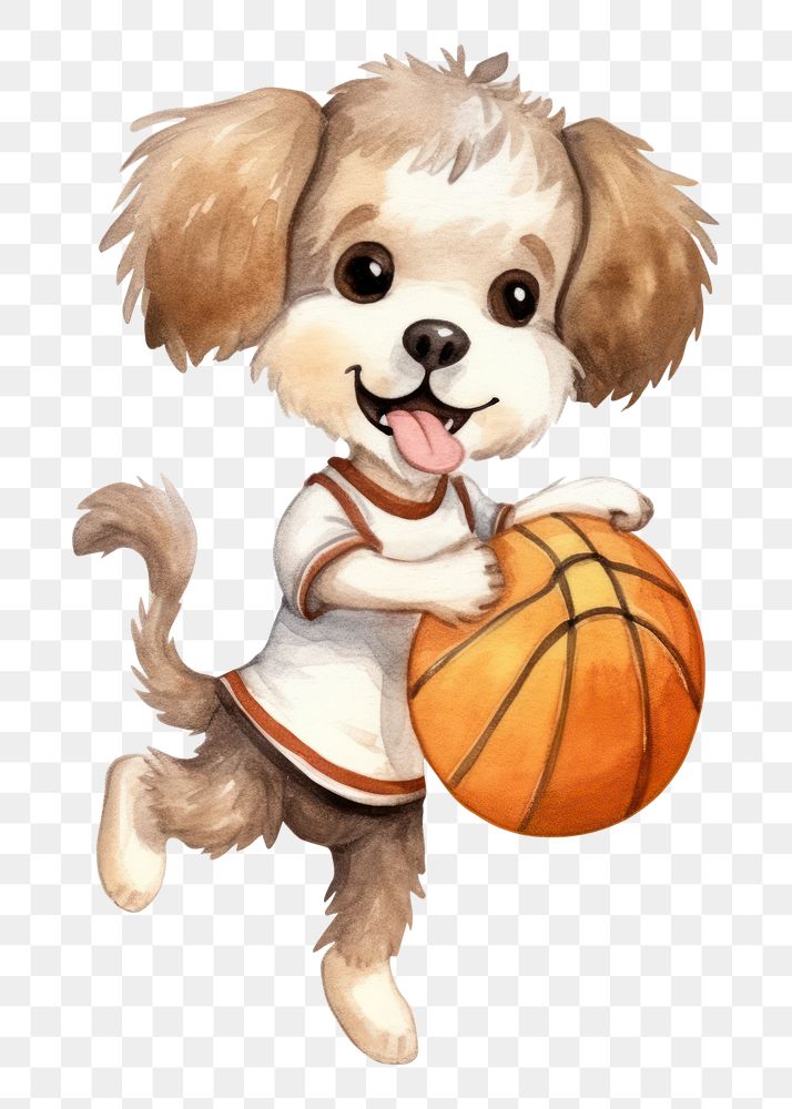 PNG Dog playing basketball cartoon | Free PNG - rawpixel