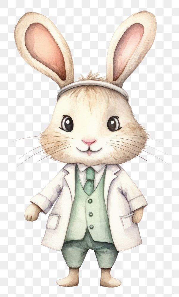 PNG Rabbit doctor animal cartoon mammal. AI generated Image by rawpixel.