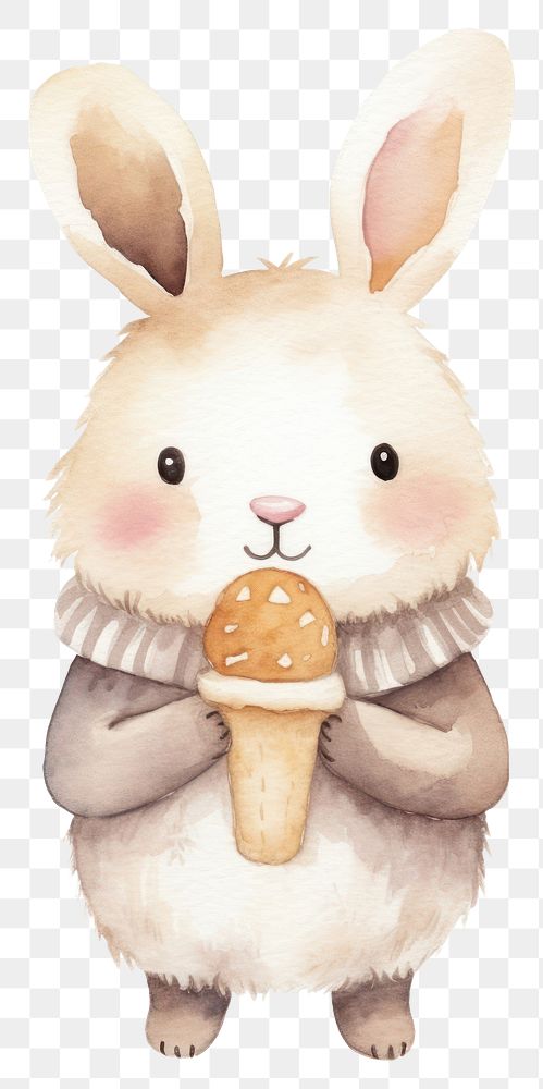 PNG Rabbit ice cream cartoon mammal animal. AI generated Image by rawpixel.