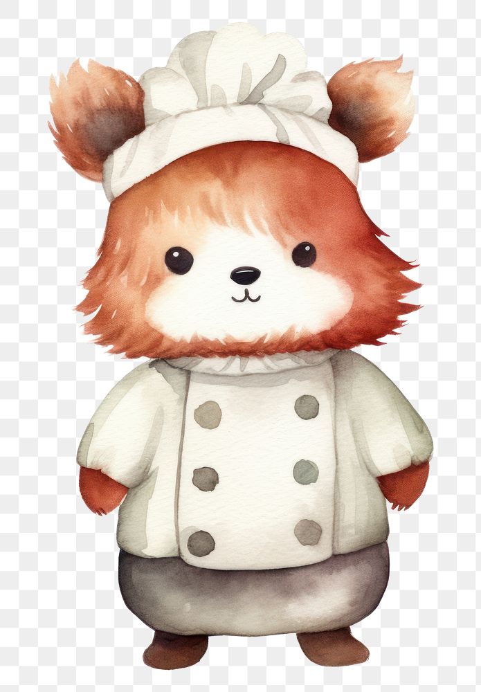 PNG Red Panda chef cartoon cute  