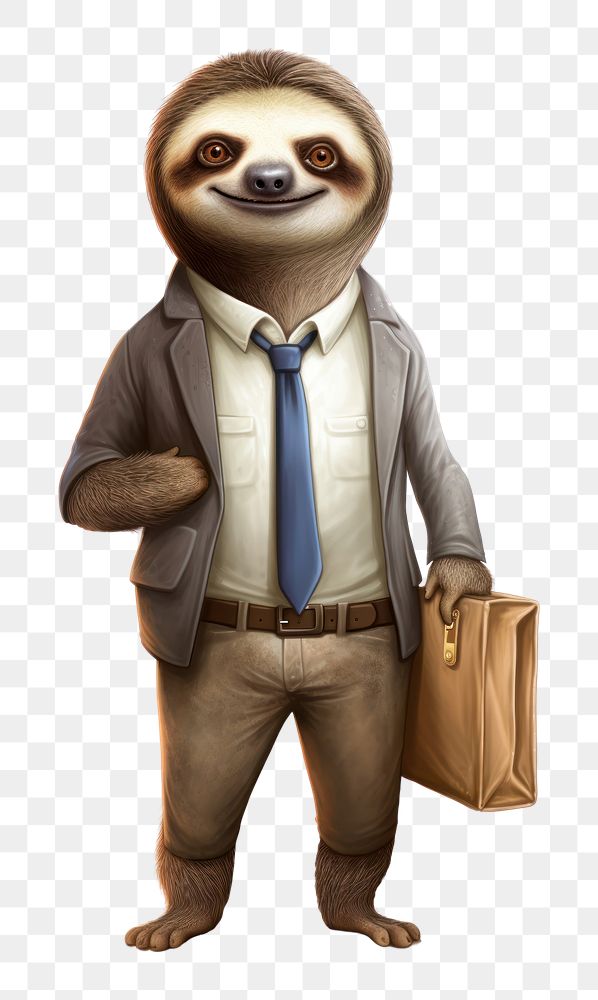 PNG Sloth office man sloth mammal adult. AI generated Image by rawpixel.