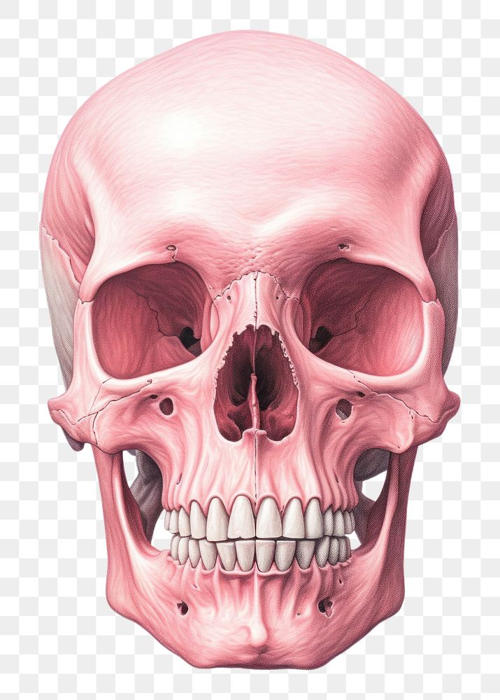 PNG Skeleton drawing jaw red. AI generated Image by rawpixel.