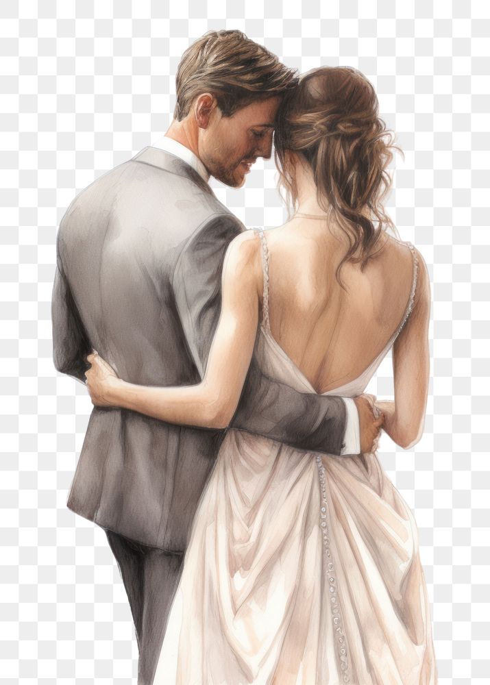 PNG Wedding celebration fashion kissing dress. AI generated Image by rawpixel.