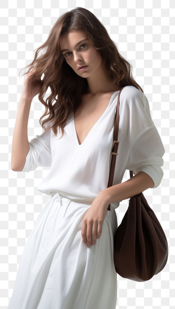 PNG Women fashion bag handbag blouse. AI generated Image by rawpixel.