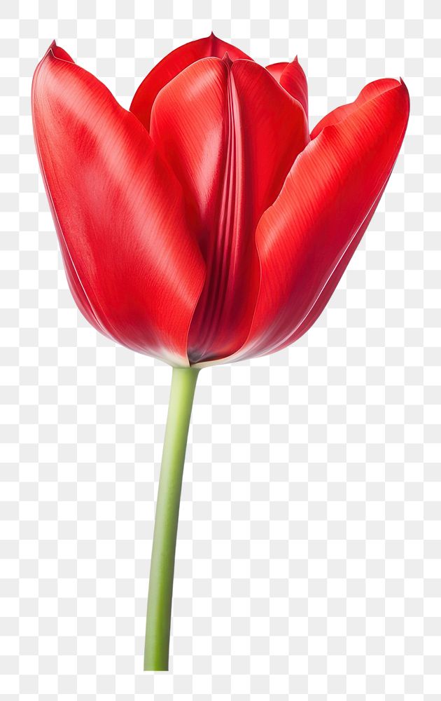 PNG Red tulip flower plant white background. AI generated Image by rawpixel.