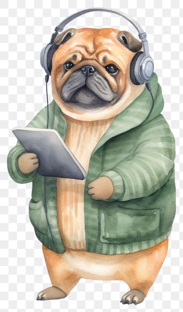 PNG Dog headphones cartoon mammal. 