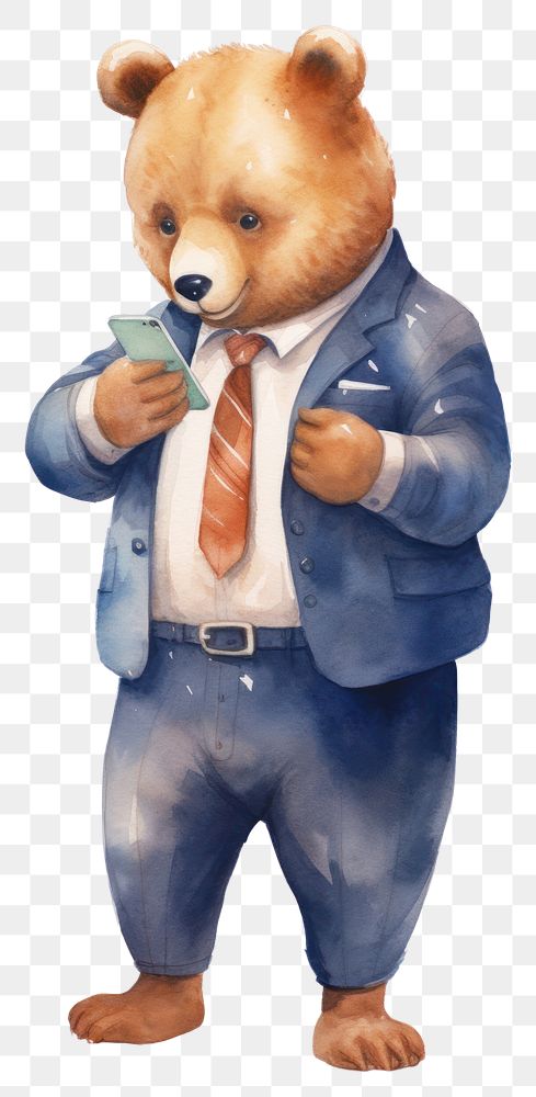 PNG Business bear holding mammal. AI generated Image by rawpixel.